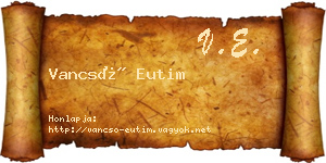 Vancsó Eutim névjegykártya